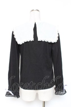 画像2: axes femme / 薔薇刺繍入襟セットトップス F 黒 Y-25-12-27-051-AX-TO-SZ-ZY