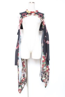 画像1: Royal Princess Alice / お狐様振袖ジャケット/絢爛白狐(たまコラボレーション)  黒 Y-25-12-27-056-LO-TO-AS-ZY