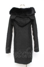 画像2: TRAVAS TOKYO / クマ耳ファーフードケーブルニットワンピース F ブラック Y-25-12-27-059-PU-OP-SZ-ZT188 (2)