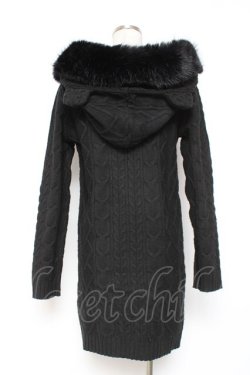画像2: TRAVAS TOKYO / クマ耳ファーフードケーブルニットワンピース F ブラック Y-25-12-27-059-PU-OP-SZ-ZY
