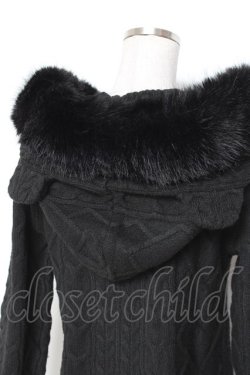 画像3: TRAVAS TOKYO / クマ耳ファーフードケーブルニットワンピース F ブラック Y-25-12-27-059-PU-OP-SZ-ZY