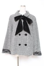 画像1: axes femme / ベロアリボン付ショートコート M 黒 Y-25-12-27-060-AX-CO-SZ-ZTC037 (1)