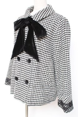 画像2: axes femme / ベロアリボン付ショートコート M 黒 Y-25-12-27-060-AX-CO-SZ-ZY