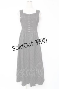 axes femme / コルセット風ジャカードジャンパースカート M 黒 Y-25-12-27-062-AX-OP-SZ-ZY