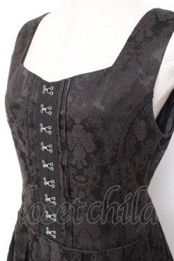 画像4: axes femme / コルセット風ジャカードジャンパースカート M 黒 Y-25-12-27-062-AX-OP-SZ-ZY