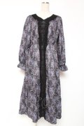 axes femme / ローズガーランド柄ロングワンピース F 黒 Y-25-12-27-063-AX-OP-SZ-ZY