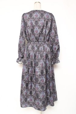 画像2: axes femme / ローズガーランド柄ロングワンピース F 黒 Y-25-12-27-063-AX-OP-SZ-ZY