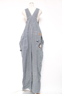 画像3: GALFY / 石ちゃんオーバーオール F ストライプ×ブルー Y-25-12-27-067-PU-OP-SZ-ZY