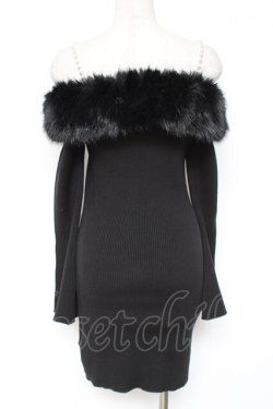 画像3: michellMacaron / ファーオフショルニットワンピース F ブラック Y-25-12-27-069-LO-OP-SZ-ZY