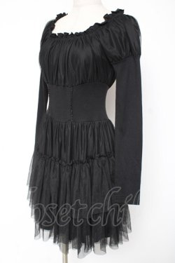 画像2: Sheglit / チュールティアードワンピース M ブラック Y-25-12-27-070-EL-OP-SZ-ZY