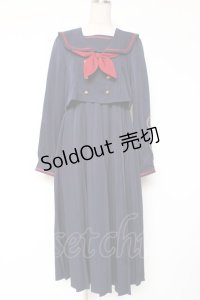 Amavel / 愛魔鐘琉セーラーワンピース　ロング F ネイビー Y-25-12-27-072-CA-OP-SZ-ZY