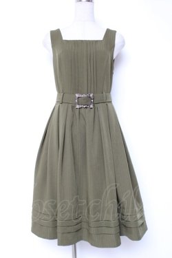 画像1: LIEF / セレナスクールバイアスタックジャンパースカート  カーキ Y-25-12-27-073-LO-OP-SZ-ZY