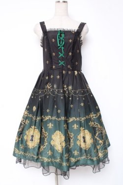 画像1: axes femme kawaii / 鍵柄ジャンスカ  グリーン Y-25-12-27-074-AX-OP-SZ-ZY