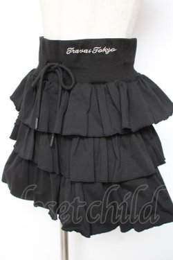 画像2: TRAVAS TOKYO / ロゴ刺繍フリルスカート F ブラック Y-25-12-27-085-PU-SK-SZ-ZY