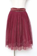 axes femme / チュール重ね柄スカート M ワイン Y-25-12-27-088-AX-SK-SZ-ZY