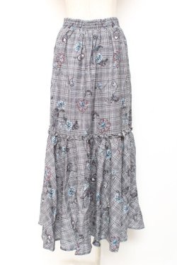 画像2: axes femme NOSTALGIE / ペイズリー×チェックスカート F 黒 Y-25-12-27-089-AX-SK-SZ-ZY