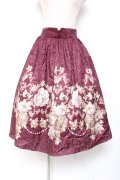 axes femme NOSTALGIE / 薔薇パネル柄ジャガードスカート F ワイン Y-25-12-27-090-AX-SK-SZ-ZY