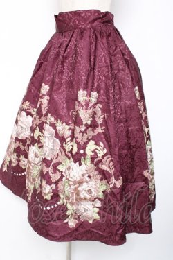 画像3: axes femme NOSTALGIE / 薔薇パネル柄ジャガードスカート F ワイン Y-25-12-27-090-AX-SK-SZ-ZY
