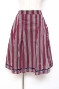 axes femme POETIQUE / グログランテープレジメンタルフレアスカート  ワイン Y-25-12-27-092-AX-SK-SZ-ZY