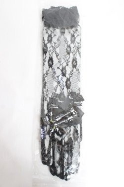 画像1: metamorphose / レース手袋・ミドル（レース付）  黒 Y-25-12-27-013-ME-ZA-SZ-ZY