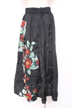 画像3: axes femme / 椿柄ロングスカート F 黒 Y-25-12-27-096-AX-SK-SZ-ZY