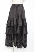 axes femme / 幾何学JQ柄ティアードスカート M 黒 Y-25-12-27-099-AX-SK-SZ-ZY