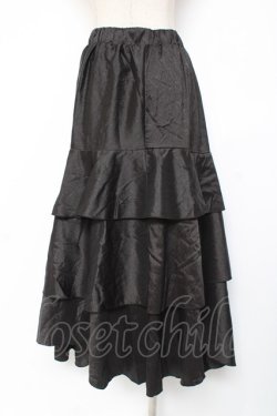 画像2: axes femme / 幾何学JQ柄ティアードスカート M 黒 Y-25-12-27-099-AX-SK-SZ-ZY