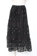 axes femme / 総レースティアードスカート M 黒 Y-25-12-27-100-AX-SK-SZ-ZY