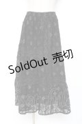 axes femme / 総レースティアードスカート M 黒 Y-25-12-27-100-AX-SK-SZ-ZS
