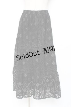 画像1: axes femme / 総レースティアードスカート M 黒 Y-25-12-27-100-AX-SK-SZ-ZS