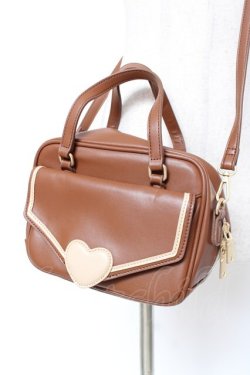 画像2: m petit by misako / ハートカブセバッグ  中茶 Y-25-12-27-018-LO-BG-SZ-ZY