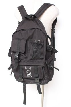 画像1: NieR Clothing / プリントリュックサック  黒 Y-25-12-27-024-PU-BG-SZ-ZY