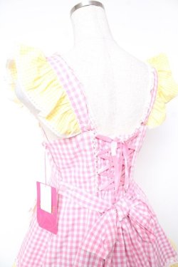 画像5: Angelic Pretty / ギンガムシャーベットジャンパースカート  ピンク×イエロー Y-25-12-28-002-AP-OP-SZ-ZY
