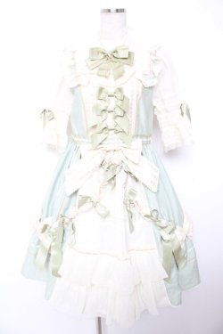 画像1: BABY, THE STARS SHINE BRIGHT / Lumiere eclatanteリボンリボンワンピース  ミント Y-25-12-28-014-BA-OP-SA-ZY