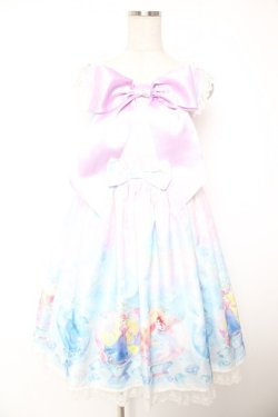 画像1: Angelic Pretty / Fairy Seasonディズニープリンセスジャンパースカート  ピンクＸ青 Y-25-12-28-016-AP-OP-SA-ZY