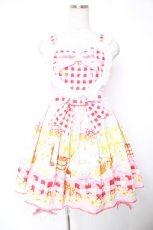 画像1: BABY, THE STARS SHINE BRIGHT / Bee My Sweet Honey柄ハートヨークジャンパースカート  ピンク Y-25-12-28-017-BA-OP-SZ-ZY (1)