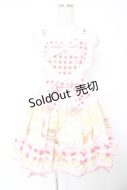 画像1: BABY, THE STARS SHINE BRIGHT / Bee My Sweet Honey柄ハートヨークジャンパースカート  ピンク Y-25-12-28-017-BA-OP-SZ-ZY