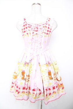 画像2: BABY, THE STARS SHINE BRIGHT / Bee My Sweet Honey柄ハートヨークジャンパースカート  ピンク Y-25-12-28-017-BA-OP-SZ-ZY