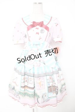 画像1: BABY, THE STARS SHINE BRIGHT / Kitten’s Sweet Cherries Cafe Diner柄ワンピース  ピンク Y-25-12-28-018-BA-OP-AS-ZY