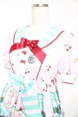 画像3: BABY, THE STARS SHINE BRIGHT / Kitten’s Sweet Cherries Cafe Diner柄ワンピース  ピンク Y-25-12-28-018-BA-OP-AS-ZY