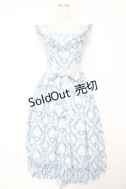 画像1: berry&wood / Hoshibako Works×berry&wood 紫陽花の咲く頃襟付きジャンパースカート M ブルー Y-25-12-28-024-LO-OP-SZ-ZY