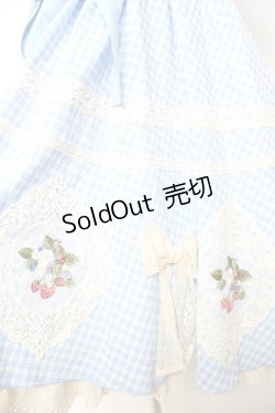 画像4: Hoshibako Works / ストロベリー・リボンブーケ　ギンガムチェックパフワンピース  サックス Y-25-12-28-026-LO-OP-SZ-ZY