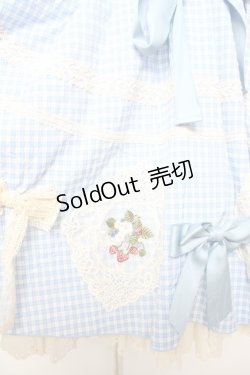 画像5: Hoshibako Works / ストロベリー・リボンブーケ　ギンガムチェックパフワンピース  サックス Y-25-12-28-026-LO-OP-SZ-ZY