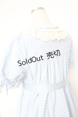 画像6: Hoshibako Works / ストロベリー・リボンブーケ　ギンガムチェックパフワンピース  サックス Y-25-12-28-026-LO-OP-SZ-ZY