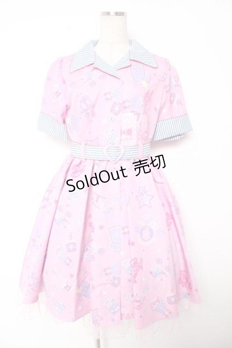 画像1: Angelic Pretty / Neon Star Dinerワンピース  ピンク Y-25-12-28-027-AP-OP-HR-ZS (1)