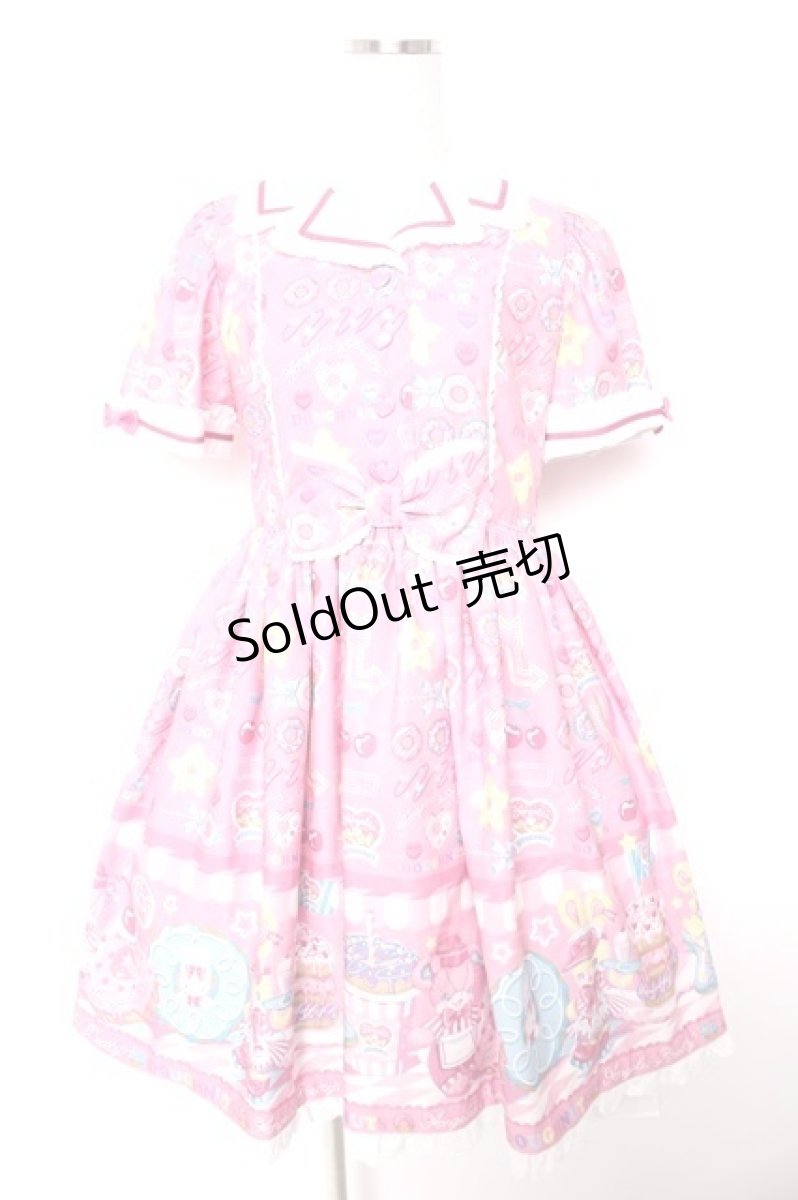 画像1: Angelic Pretty / Toy's Donut Dinerワンピース  ピンク Y-25-12-28-029-AP-OP-SZ-ZY (1)