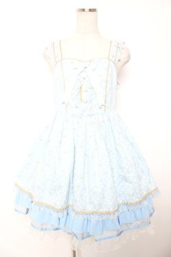 画像1: Angelic Pretty / Bunny Crownジャンパースカート  サックス Y-25-12-28-004-AP-OP-AS-ZY