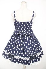 画像2: Angelic Pretty / ポルカドットジャンパースカート  紺 Y-25-12-28-006-AP-OP-SZ-ZS (2)