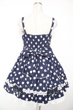 画像2: Angelic Pretty / ポルカドットジャンパースカート  紺 Y-25-12-28-006-AP-OP-SZ-ZY