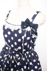 画像3: Angelic Pretty / ポルカドットジャンパースカート  紺 Y-25-12-28-006-AP-OP-SZ-ZS (3)